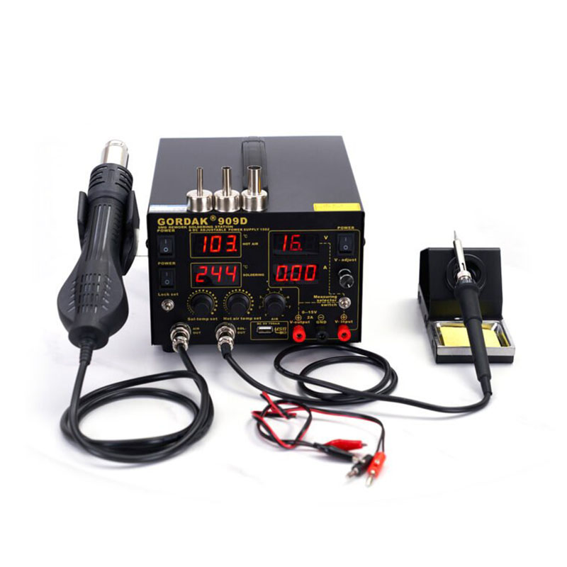 Trạm hàn khò GORDAK 909D điện tử đa năng chính hãng có cấp nguồn 15V 2A